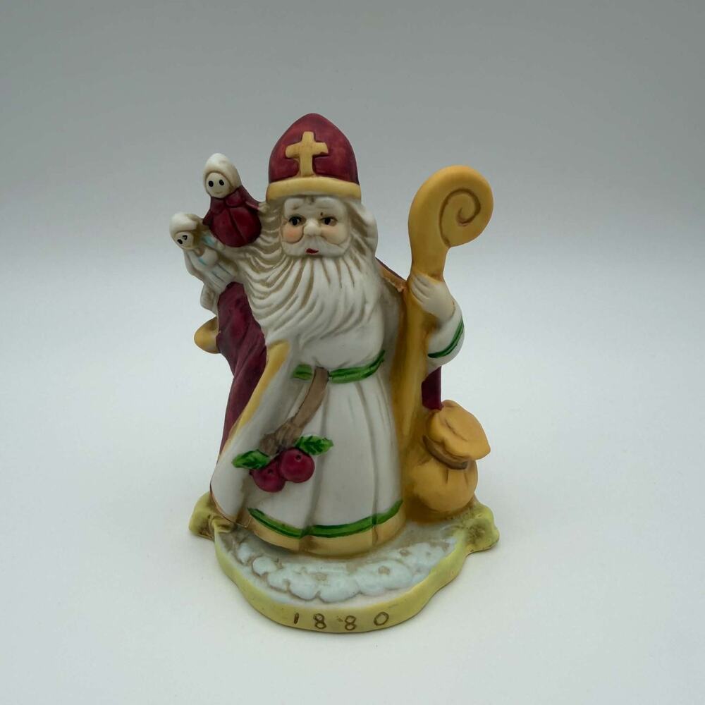 Santa Through The Years 1880 St. Nicholas Santa Hand Painted 1990 Vintage